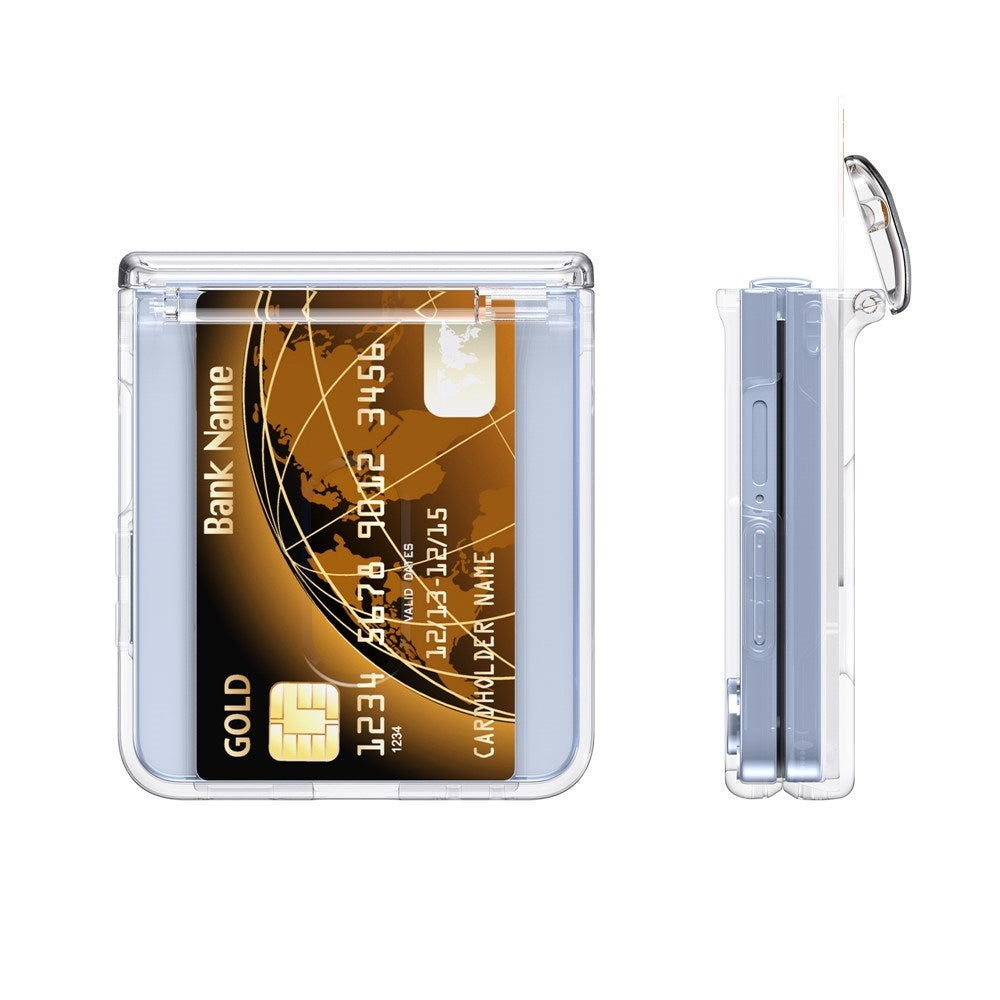 EIDERWOOD Samsung Galaxy Z Flip7 Hard Plast Deksel m. Kortholder - Gjennomsiktig