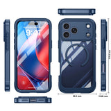 iPhone 18 Pro / 17 Pro Hybrid Plast Deksel m. Innebygd Skjermbeskyttelse - MagSafe Kompatibel - Gjennomsiktig / Blå