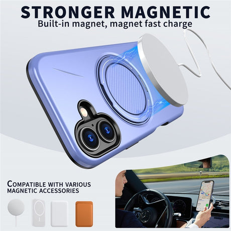 EIDERWOOD iPhone 17 Deksel med Roterende Kickstand – MagSafe Kompatibel – Lilla