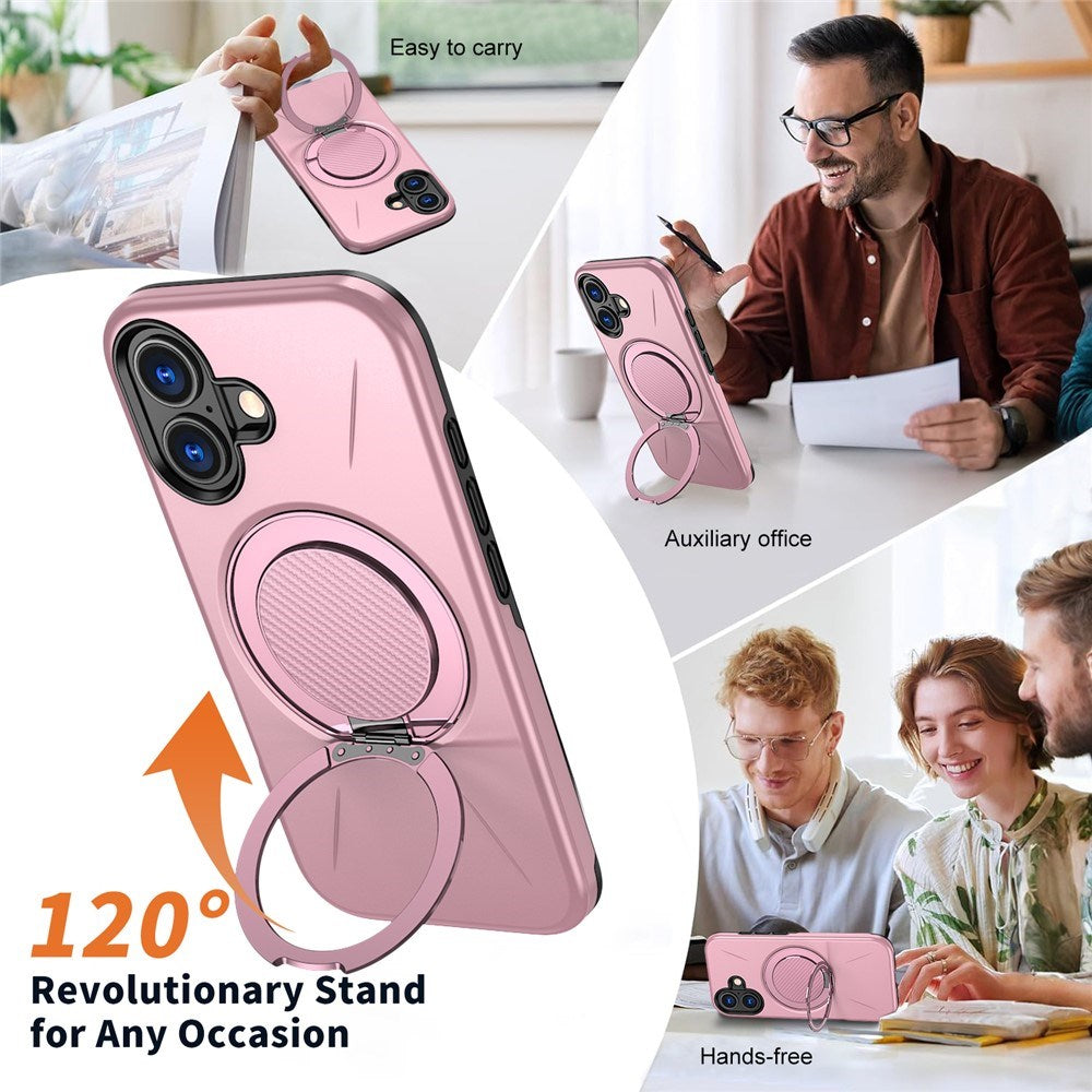 EIDERWOOD iPhone 17 Deksel med Roterende Kickstand – MagSafe Kompatibel – Rosa
