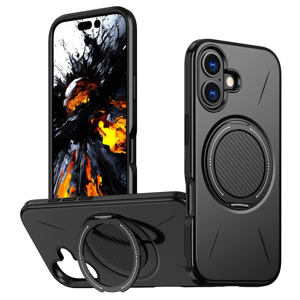EIDERWOOD iPhone 17 Deksel med Roterende Kickstand – MagSafe Kompatibel – Svart