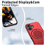 EIDERWOOD iPhone 17 Deksel med Roterende Kickstand – MagSafe Kompatibel – Rød