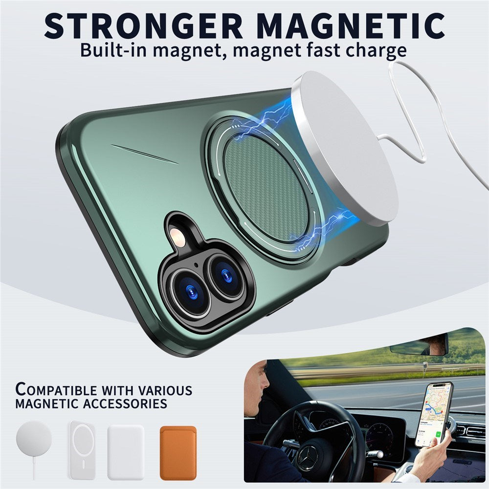 EIDERWOOD iPhone 17 Deksel med Roterende Kickstand – MagSafe Kompatibel – Grønn