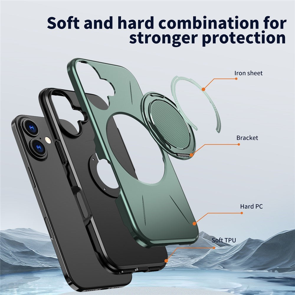 EIDERWOOD iPhone 17 Deksel med Roterende Kickstand – MagSafe Kompatibel – Grønn