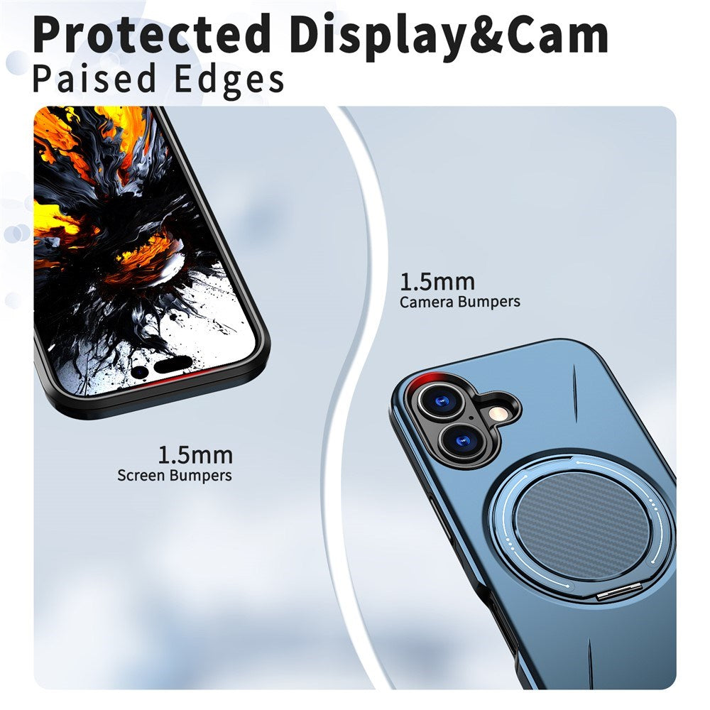 EIDERWOOD iPhone 17 Deksel med Roterende Kickstand – MagSafe Kompatibel – Blå