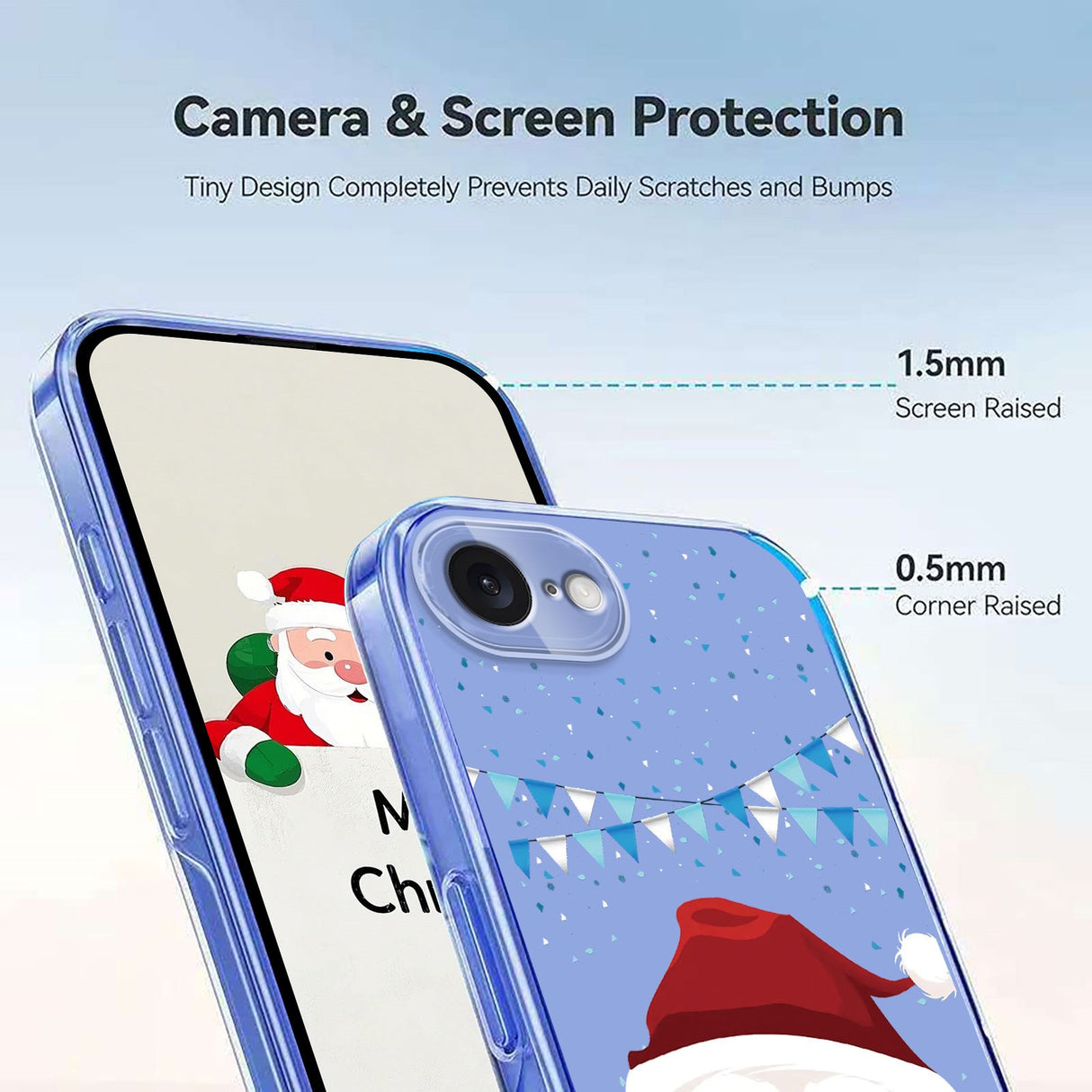 EIDERWOOD iPhone 16e Fleksibelt Plast Juledeksel med Motiv - Gjennomsiktig / Julenissen