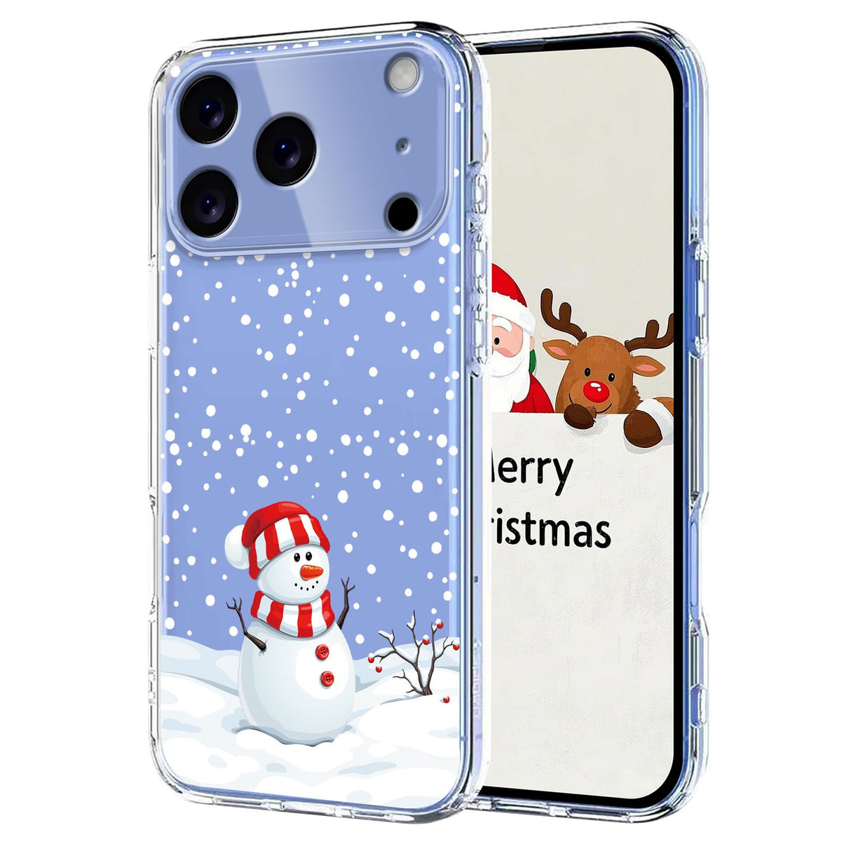 EIDERWOOD iPhone 17 Pro Max Fleksibelt Plast Juledeksel med Motiv - Gjennomsiktig / Snømann