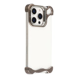 iPhone 16 Pro Todelt Metall Bumper Deksel m. Støttefunksjon & Linsebeskytter - Titanium