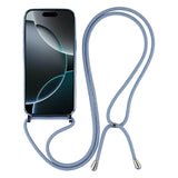 EIDERWOOD iPhone 17 Pro Max Fleksibelt Plast Deksel med Justerbar Stropp - MagSafe Kompatibel - Gjennomsiktig / Blå