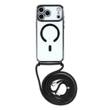 EIDERWOOD iPhone 17 Pro Max Fleksibelt Plast Deksel med Justerbar Stropp - MagSafe Kompatibel - Gjennomsiktig / Svart
