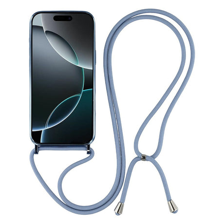 EIDERWOOD iPhone 17 Pro Fleksibelt Plast Deksel med Justerbar Stropp - MagSafe Kompatibel - Gjennomsiktig / Blå