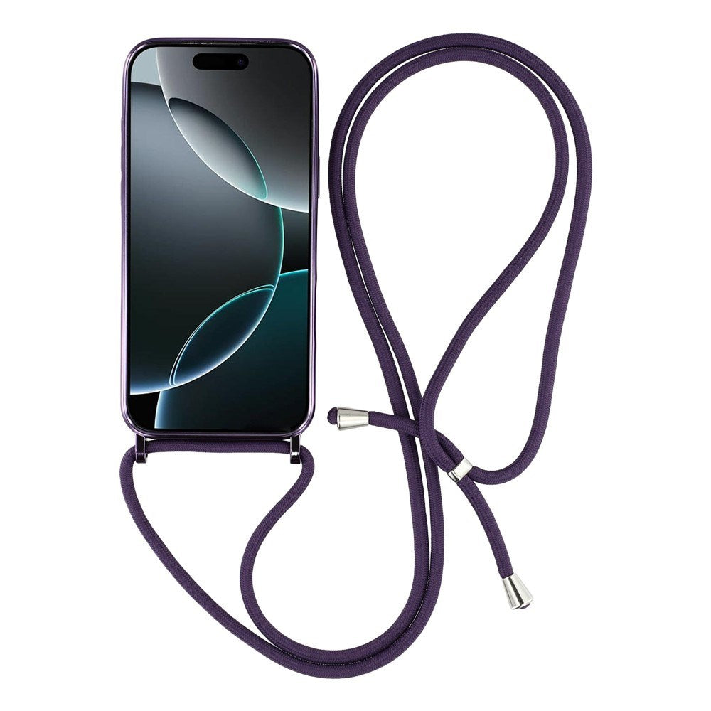 EIDERWOOD iPhone 17 Pro Fleksibelt Plast Deksel med Justerbar Stropp - MagSafe Kompatibel - Gjennomsiktig / Lilla