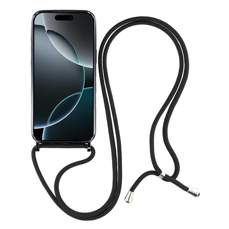 EIDERWOOD iPhone 17 Pro Fleksibelt Plast Deksel med Justerbar Stropp - MagSafe Kompatibel - Gjennomsiktig / Svart