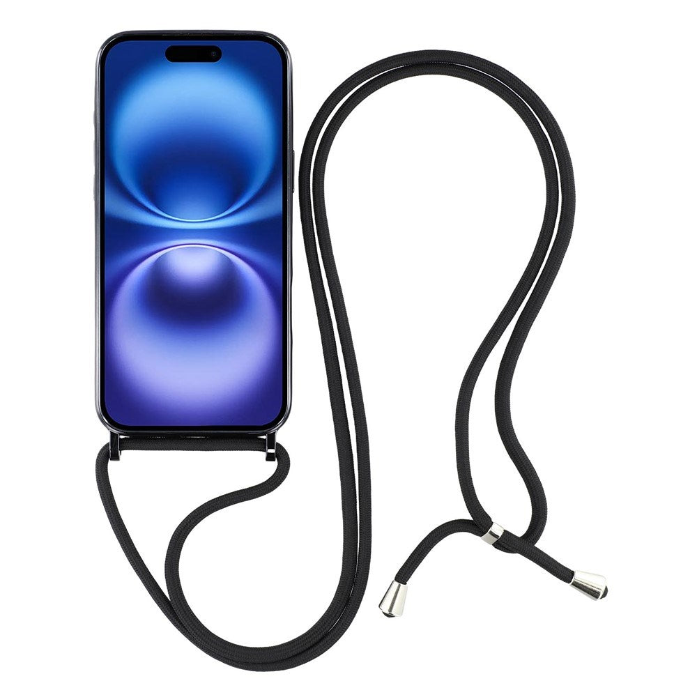 EIDERWOOD iPhone 17 Fleksibelt Plast Deksel med Justerbar Stropp - MagSafe Kompatibel - Gjennomsiktig / Svart