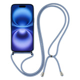 EIDERWOOD iPhone 17 Fleksibelt Plast Deksel med Justerbar Stropp - MagSafe Kompatibel - Gjennomsiktig / Blå