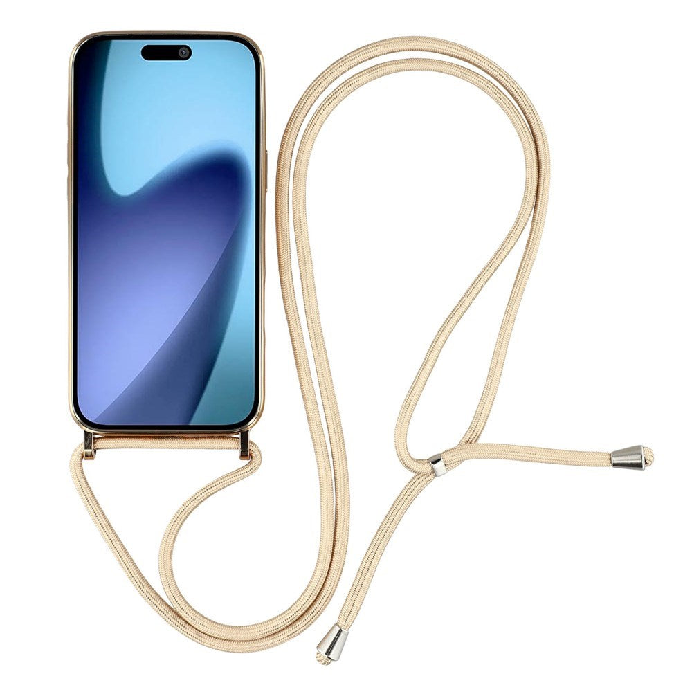 EIDERWOOD iPhone Air Fleksibelt Plast Deksel med Justerbar Stropp - MagSafe Kompatibel - Gjennomsiktig / Gull