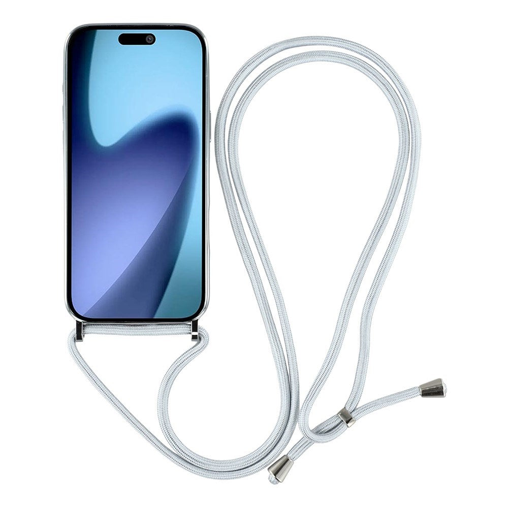 EIDERWOOD iPhone Air Fleksibelt Plast Deksel med Justerbar Stropp - MagSafe Kompatibel - Gjennomsiktig / Sølv