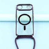 EIDERWOOD iPhone Air Fleksibelt Plast Deksel med Justerbar Stropp - MagSafe Kompatibel - Gjennomsiktig / Lilla