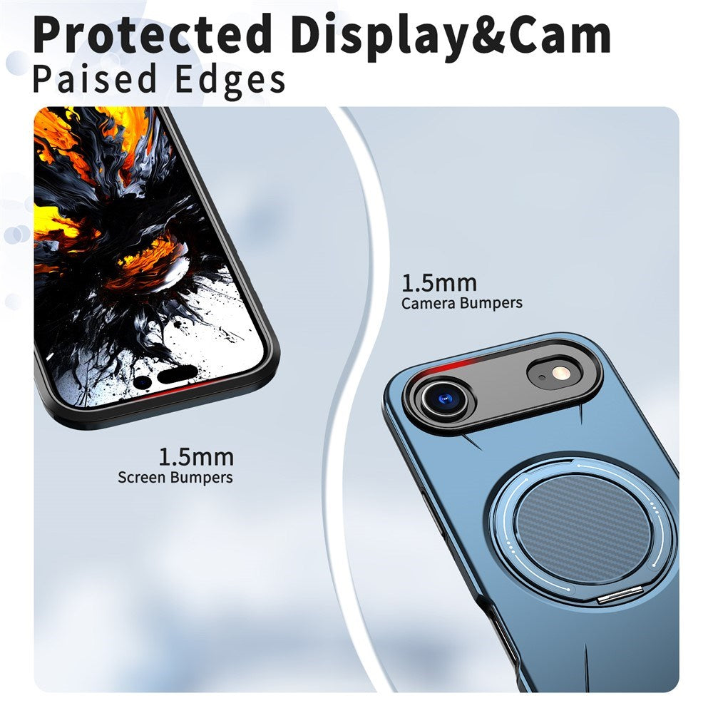 EIDERWOOD iPhone Air Deksel med Roterende Kickstand – MagSafe Kompatibel – Blå