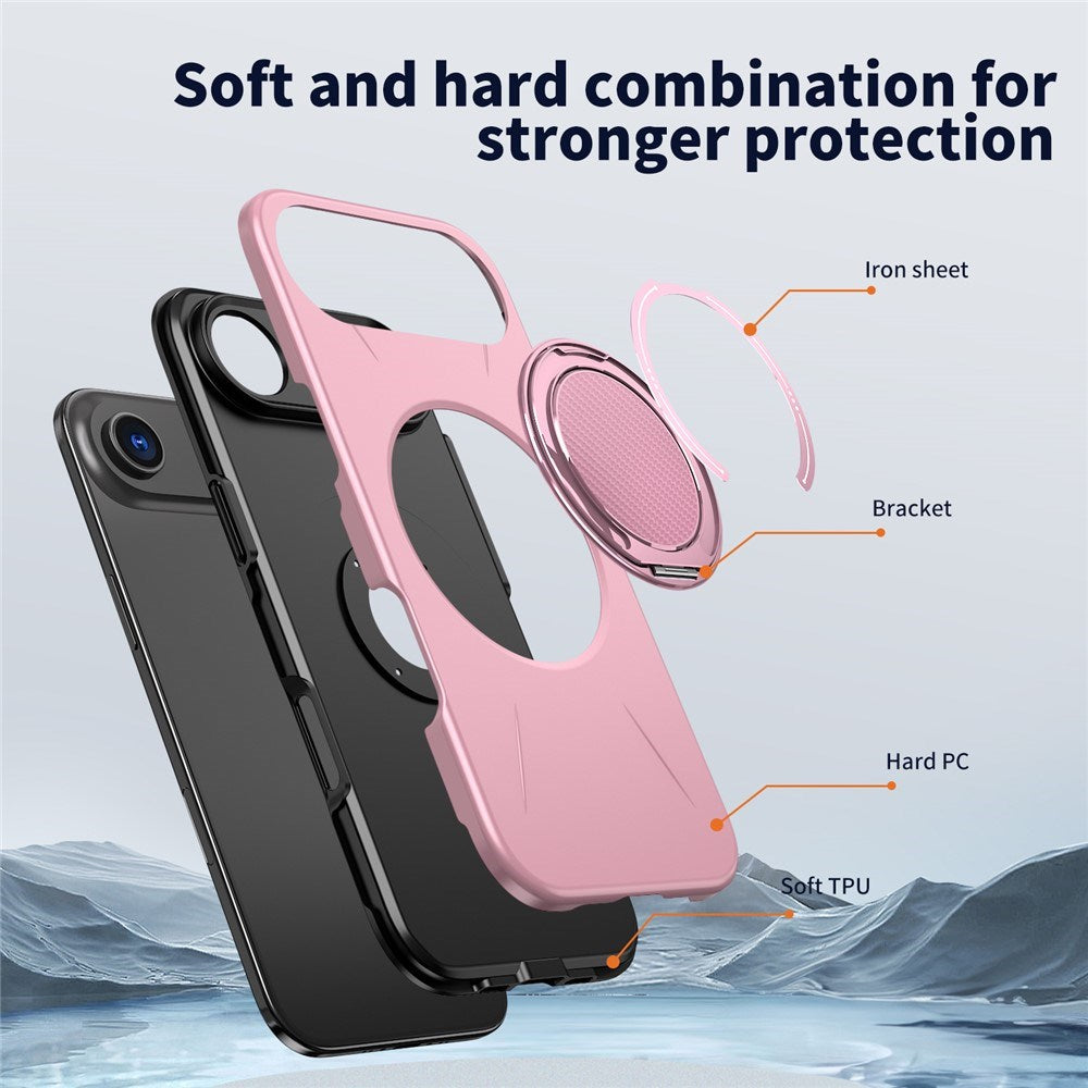 EIDERWOOD iPhone Air Deksel med Roterende Kickstand – Rosa