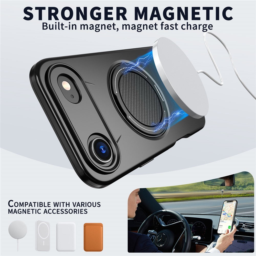 EIDERWOOD iPhone Air Deksel med Roterende Kickstand – MagSafe Kompatibel – Svart