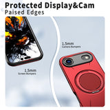 EIDERWOOD iPhone Air Deksel med Roterende Kickstand – MagSafe Kompatibel – Rød