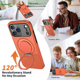 EIDERWOOD iPhone 17 Pro Deksel med Roterende Kickstand – MagSafe Kompatibel – Oransje
