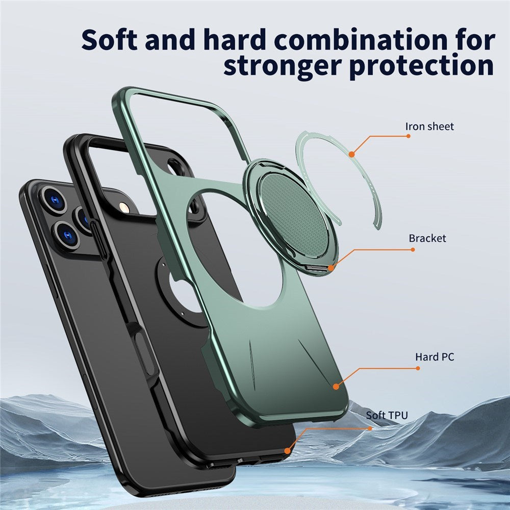 EIDERWOOD iPhone 17 Pro Deksel med Roterende Kickstand – MagSafe Kompatibel – Grønn