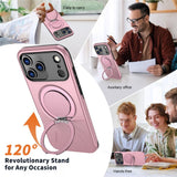 EIDERWOOD iPhone 17 Pro Max Deksel med Roterende Kickstand – MagSafe Kompatibel – Rosa