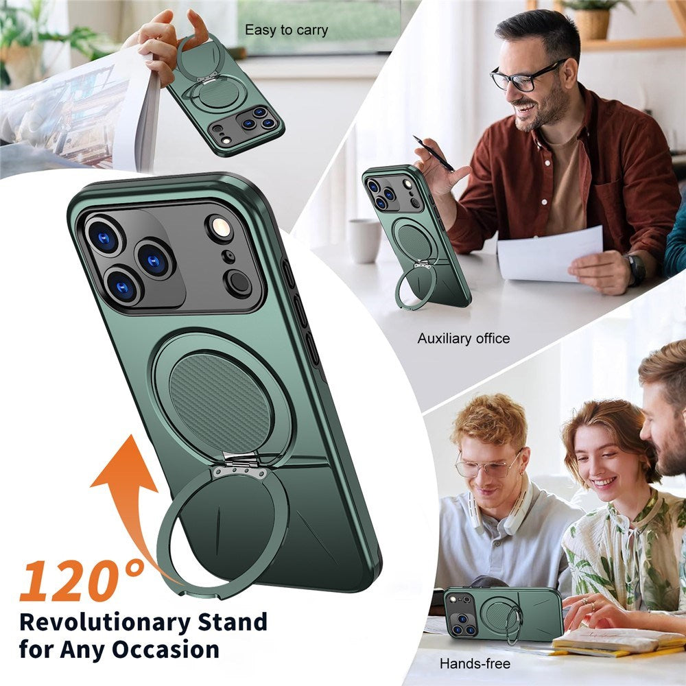 EIDERWOOD iPhone 17 Pro Max Deksel med Roterende Kickstand – MagSafe Kompatibel – Grønn