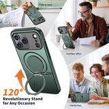 EIDERWOOD iPhone 17 Pro Max Deksel med Roterende Kickstand – MagSafe Kompatibel – Grønn