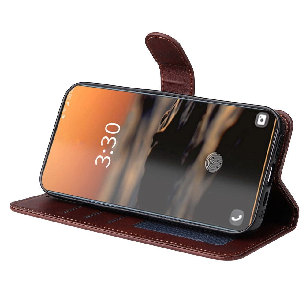 Samsung Galaxy S23 Ultra Flippdeksel i Skinn med Lommebok - Brun