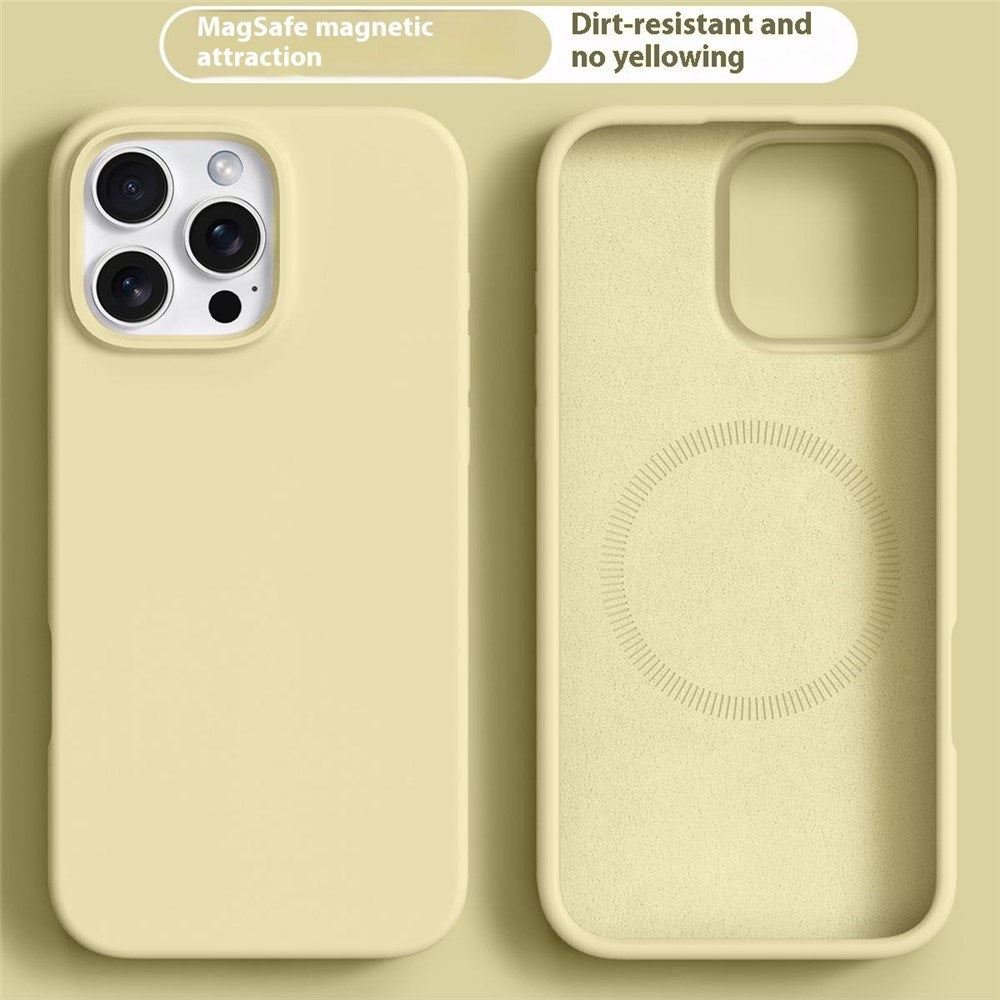 iPhone 16 Pro Max 2-i-1 Silikon & Hard Plast Deksel - MagSafe Kompatibel - Gul