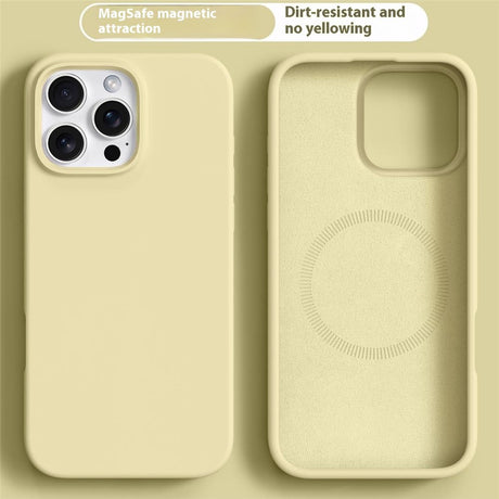 iPhone 16 Pro Max 2-i-1 Silikon & Hard Plast Deksel - MagSafe Kompatibel - Gul