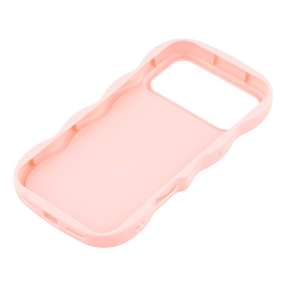 EIDERWOOD iPhone 17 Pro Fleksibelt Plast Wavy Deksel - Rosa