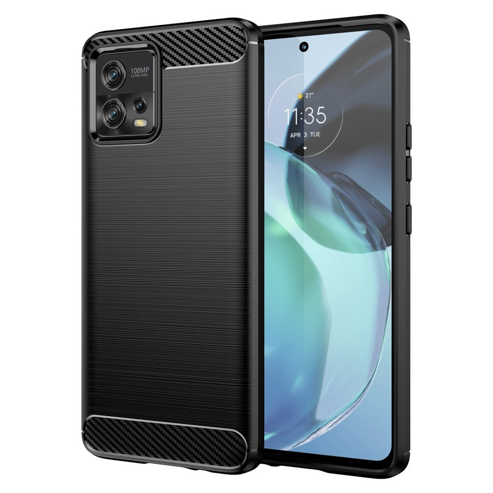 Motorola G72 Brushed Carbon Deksel - Svart