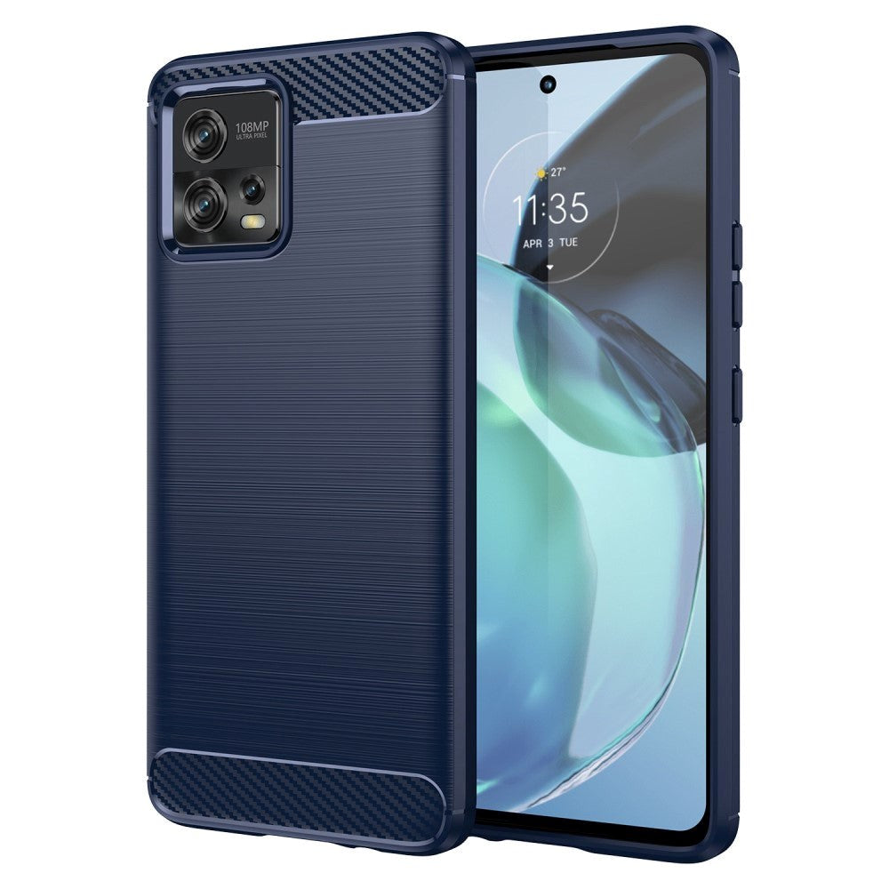 Motorola G72 Brushed Carbon Deksel - Blå