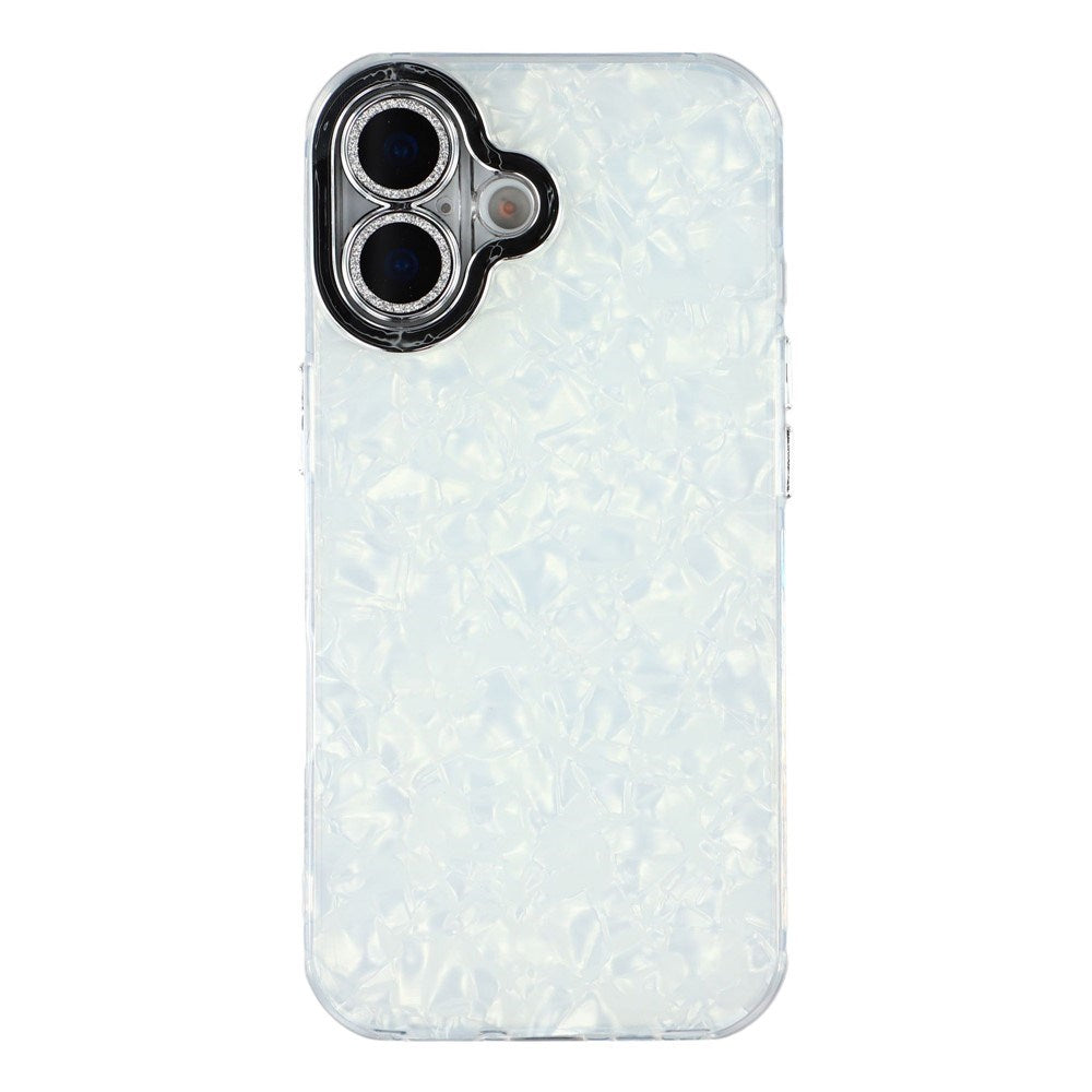 EIDERWOOD iPhone 17 Hybrid Plast Deksel m. Innebygd Kameralinsebeskyttelse - Perlemorsmønster / Hvit