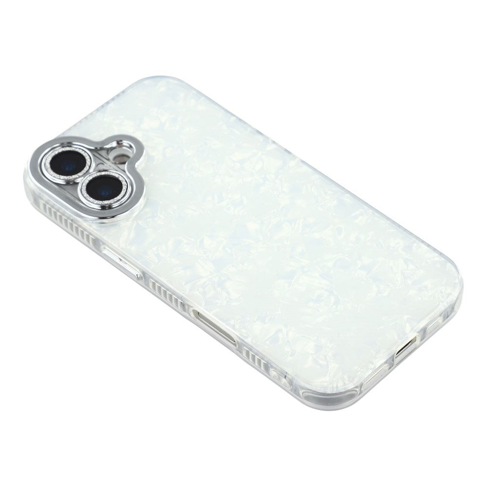 EIDERWOOD iPhone 17 Hybrid Plast Deksel m. Innebygd Kameralinsebeskyttelse - Perlemorsmønster / Hvit