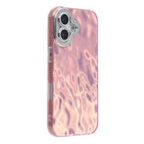 EIDERWOOD iPhone 17 Hybrid Plast Deksel m. Innebygd Kameralinsebeskyttelse - Rynket Mønster / Rosa