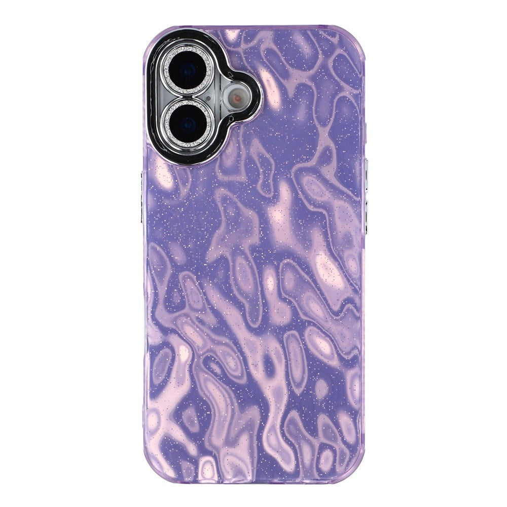 EIDERWOOD iPhone 17 Hybrid Plast Deksel m. Innebygd Kameralinsebeskyttelse - Rynket Mønster / Lilla