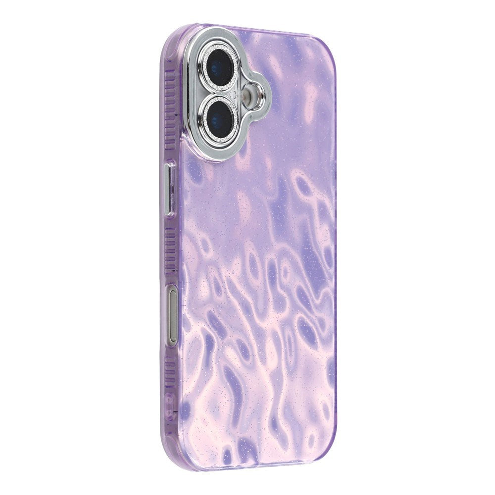 EIDERWOOD iPhone 17 Hybrid Plast Deksel m. Innebygd Kameralinsebeskyttelse - Rynket Mønster / Lilla