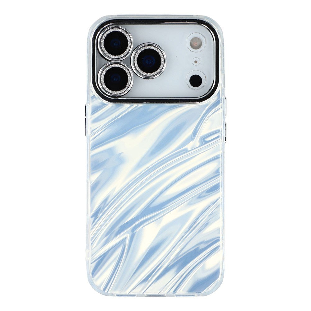 EIDERWOOD iPhone 17 Pro Max Hybrid Plast Deksel m. Innebygd Kameralinsebeskyttelse - Bølget Mønster / Sølv