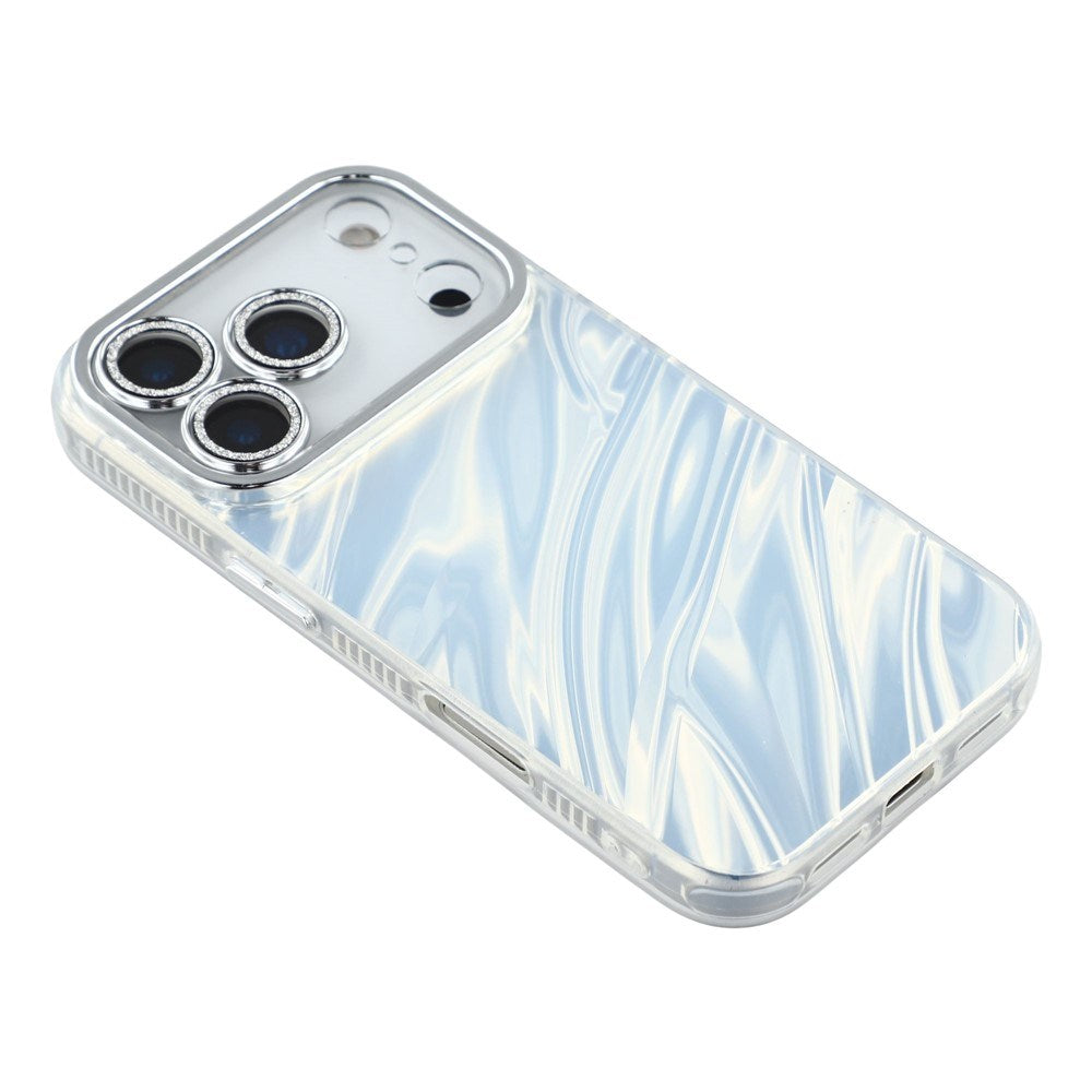 EIDERWOOD iPhone 17 Pro Max Hybrid Plast Deksel m. Innebygd Kameralinsebeskyttelse - Bølget Mønster / Sølv