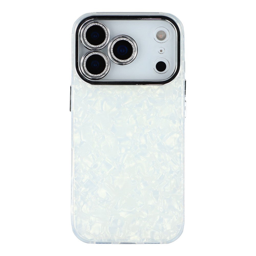 EIDERWOOD iPhone 17 Pro Max Hybrid Plast Deksel m. Innebygd Kameralinsebeskyttelse - Perlemorsmønster / Hvit