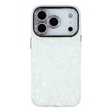 EIDERWOOD iPhone 17 Pro Max Hybrid Plast Deksel m. Innebygd Kameralinsebeskyttelse - Perlemorsmønster / Hvit