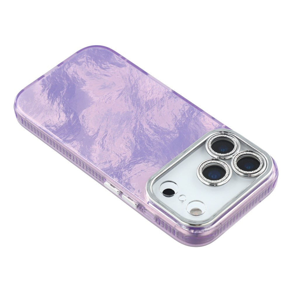 EIDERWOOD iPhone 17 Pro Max Hybrid Plast Deksel m. Innebygd Kameralinsebeskyttelse - Folie Mønster / Lilla