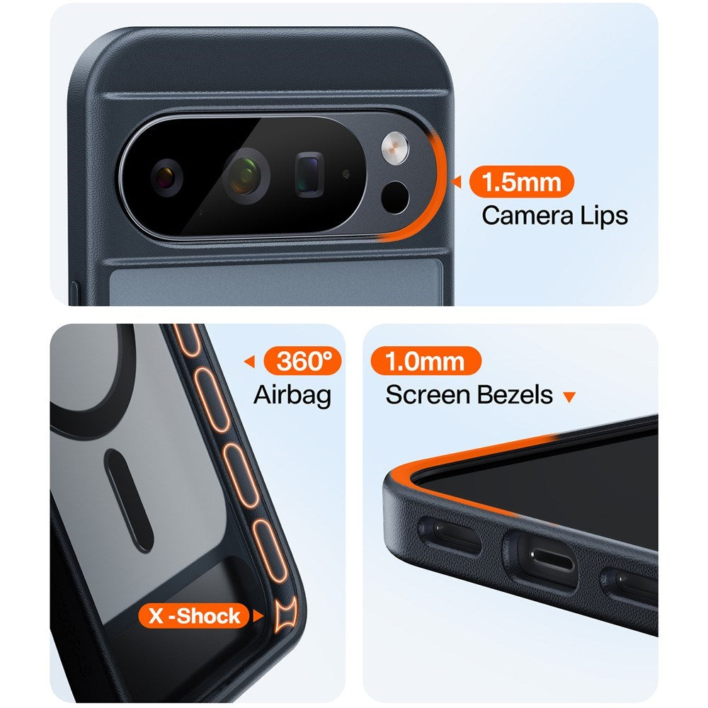 Google Pixel 10 Pro XL TORRAS Ostand L1 Hybrid Deksel m. Kickstand – MagSafe Kompatibel – Svart