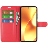 Realme 15 EIDERWOOD Kunstskinn Flip Deksel med Kortholder & Ståfunksjon - Rød