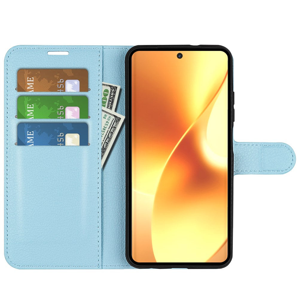 Realme 15 EIDERWOOD Kunstskinn Flip Deksel med Kortholder & Ståfunksjon - Lys Blå